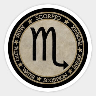 Vintage Scorpio Zodiac Sign Horoscope Astrology Symbol Sticker